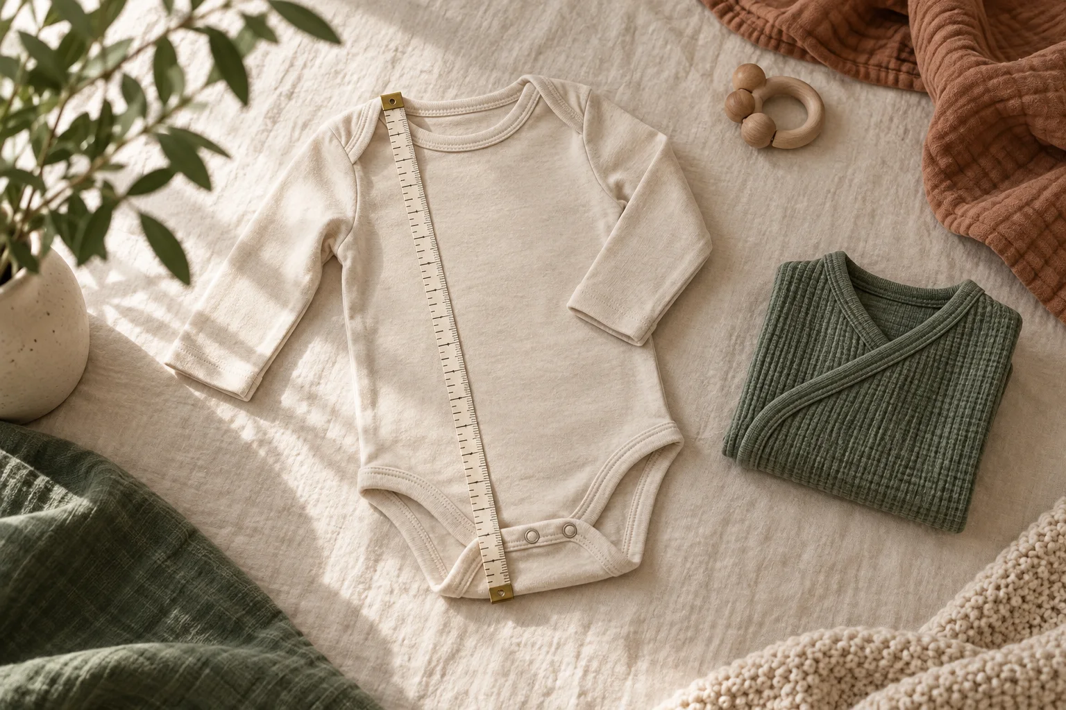 AI-generert foto av en babybody som måles flatt